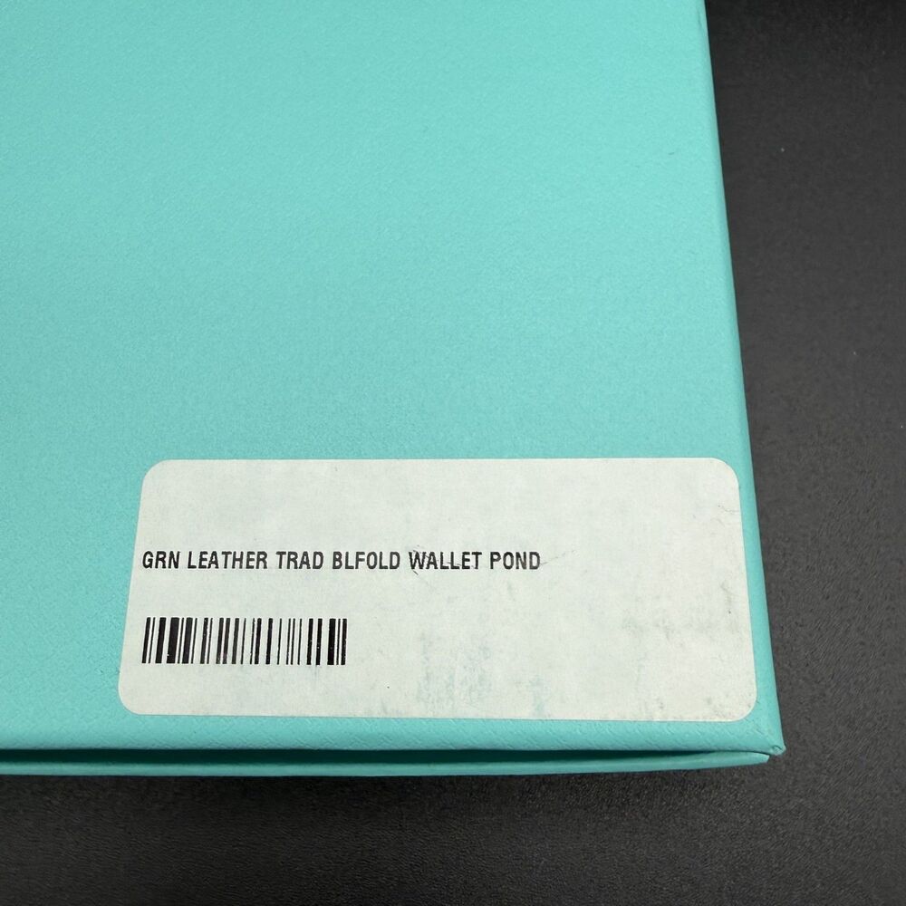 NEW Tiffany & Co. Men’s Grain Leather Bifold Wallet - Pond Blue - Full Set - Picture 11 of 11